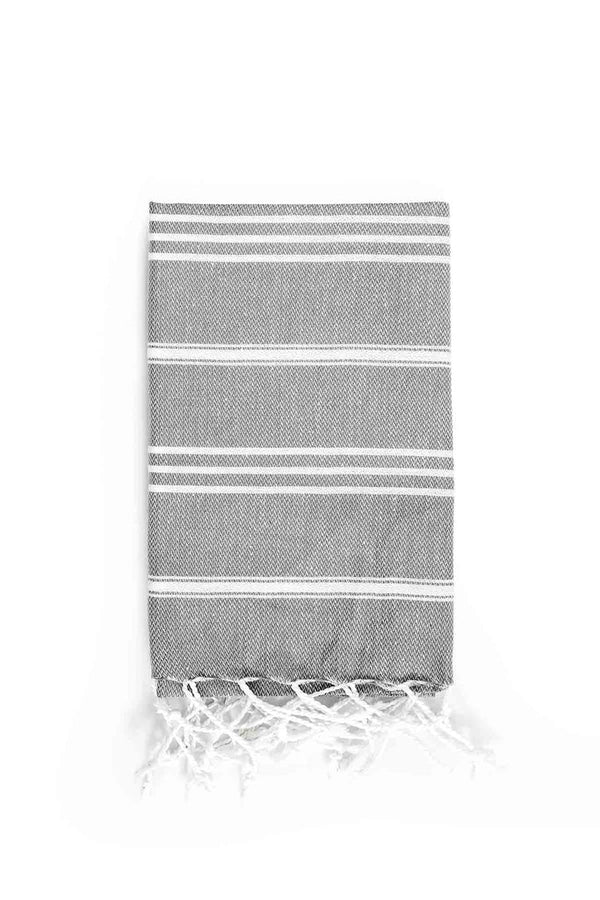 Classic Turkish Cotton Hand Towel - Charcoal