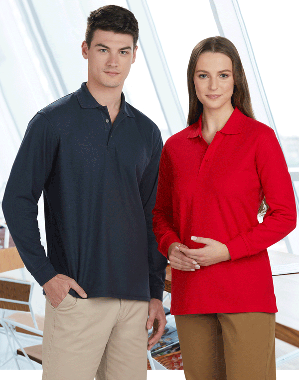 Long Sleeve Traditional Polo Tee- Unisex