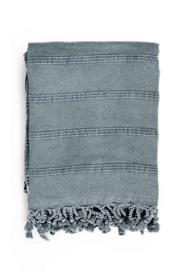 Stonewashed Turkish Towel - Pale Grey Denim