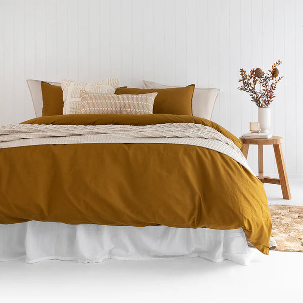 Temple Organic Quilt Cover Set - Tobacco