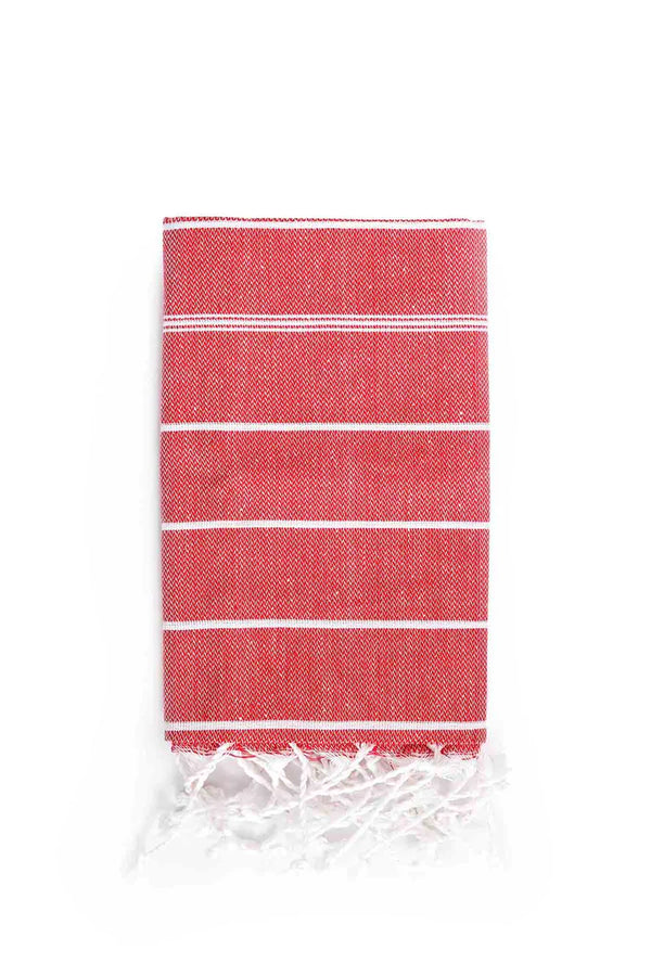 Classic Turkish Cotton Hand Towel - Red