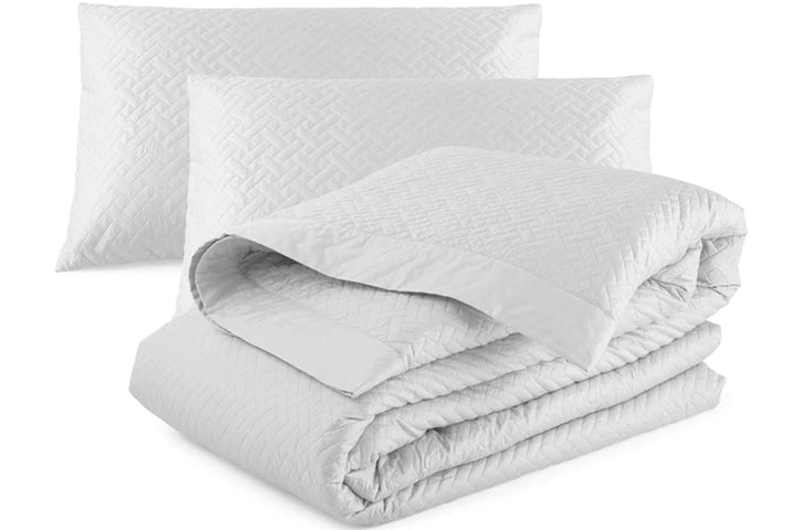 Siena Quilted Duvet Cover Set White