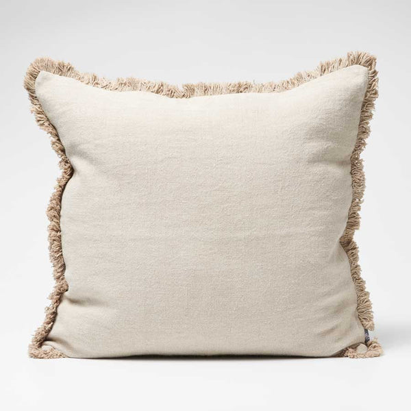 Luca Boho Linen Cushion - Natural