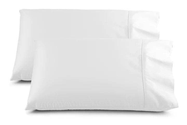 Piped Cuffed Pillowcases - White