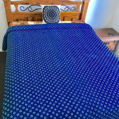 Indigo Water Bubble Quilted Quilt