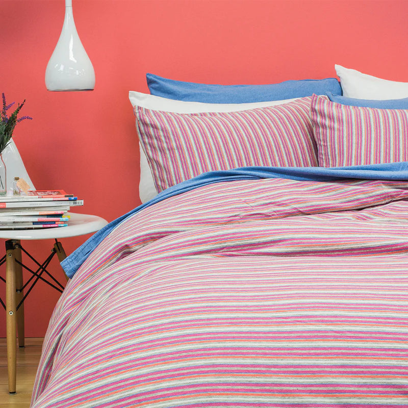 BedT Quilt Cover Set- Dahlia Stripe