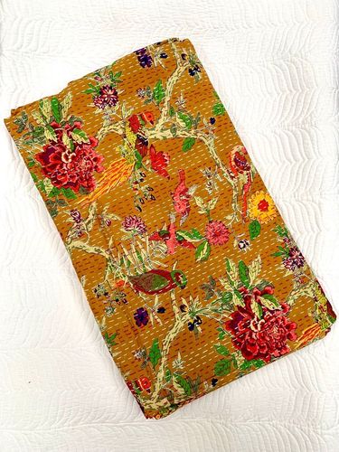 Kantha Quilt Sparrow Mustard