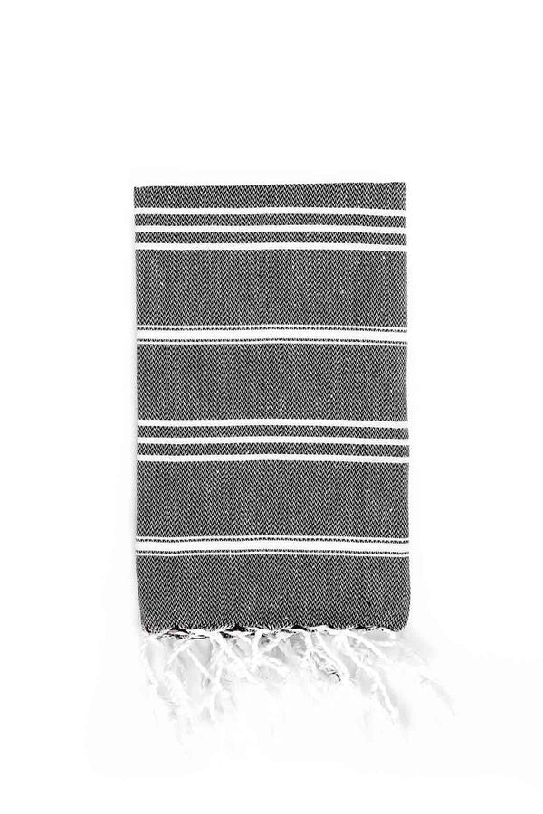 Classic Turkish Cotton Hand Towel - Black