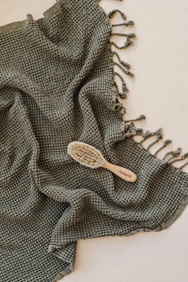 Waffle Turkish Towel - Khaki Green