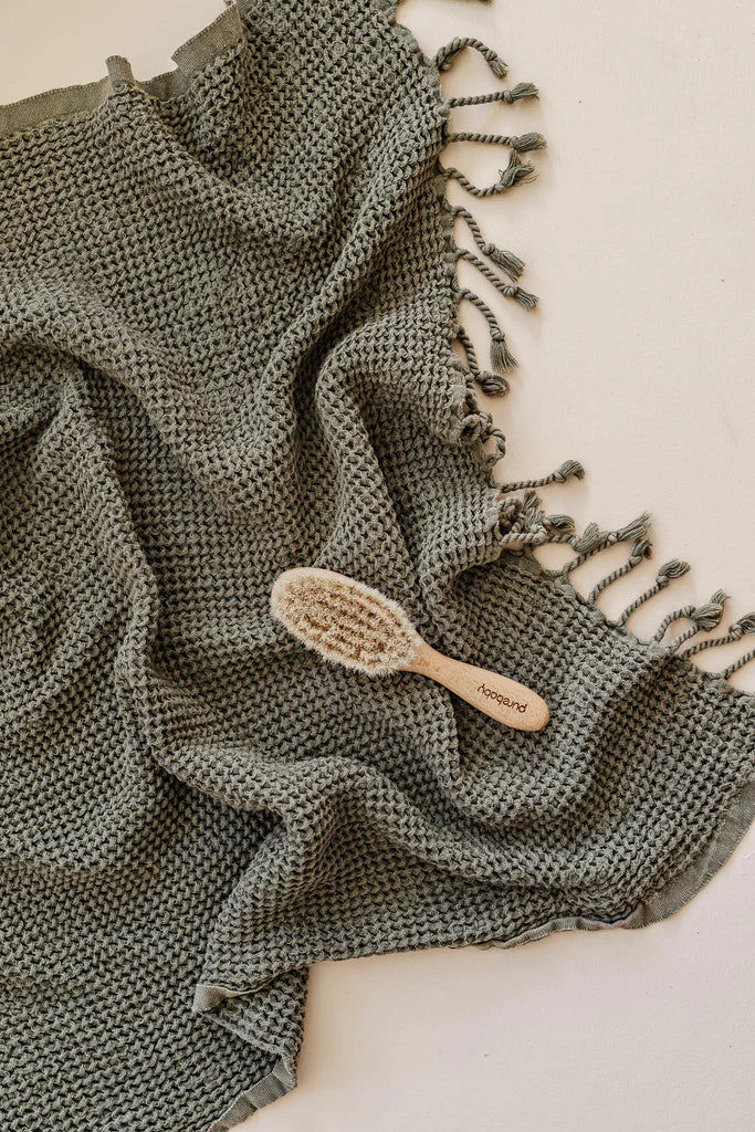 Waffle Turkish Towel - Khaki Green