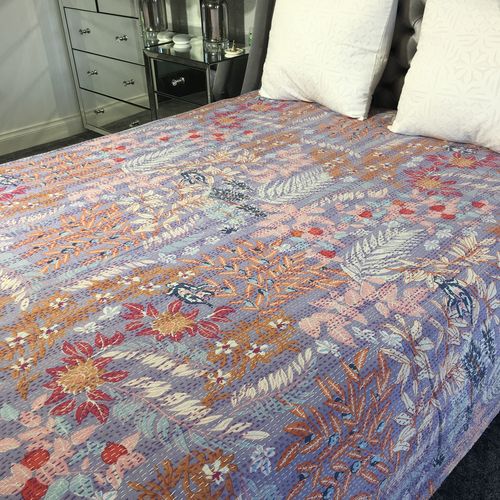 Kantha Quilt Purple Monkey