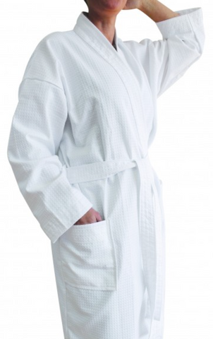 Cloud White Waffle Hotel Bathrobe