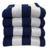 Heavenly Indulgence Hotel and Resort Stripe Plush Pool Towel Royal Blue