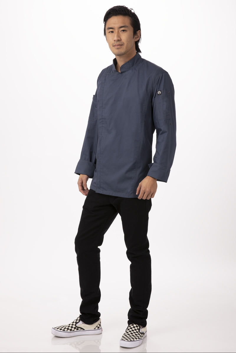 Hartford Single Breasted Cool Vent Chef Jacket Blue