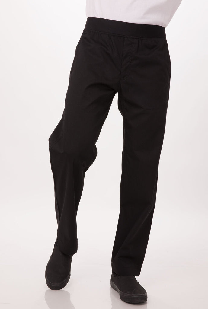 Professional Lightweight Slim Chef Pants Black