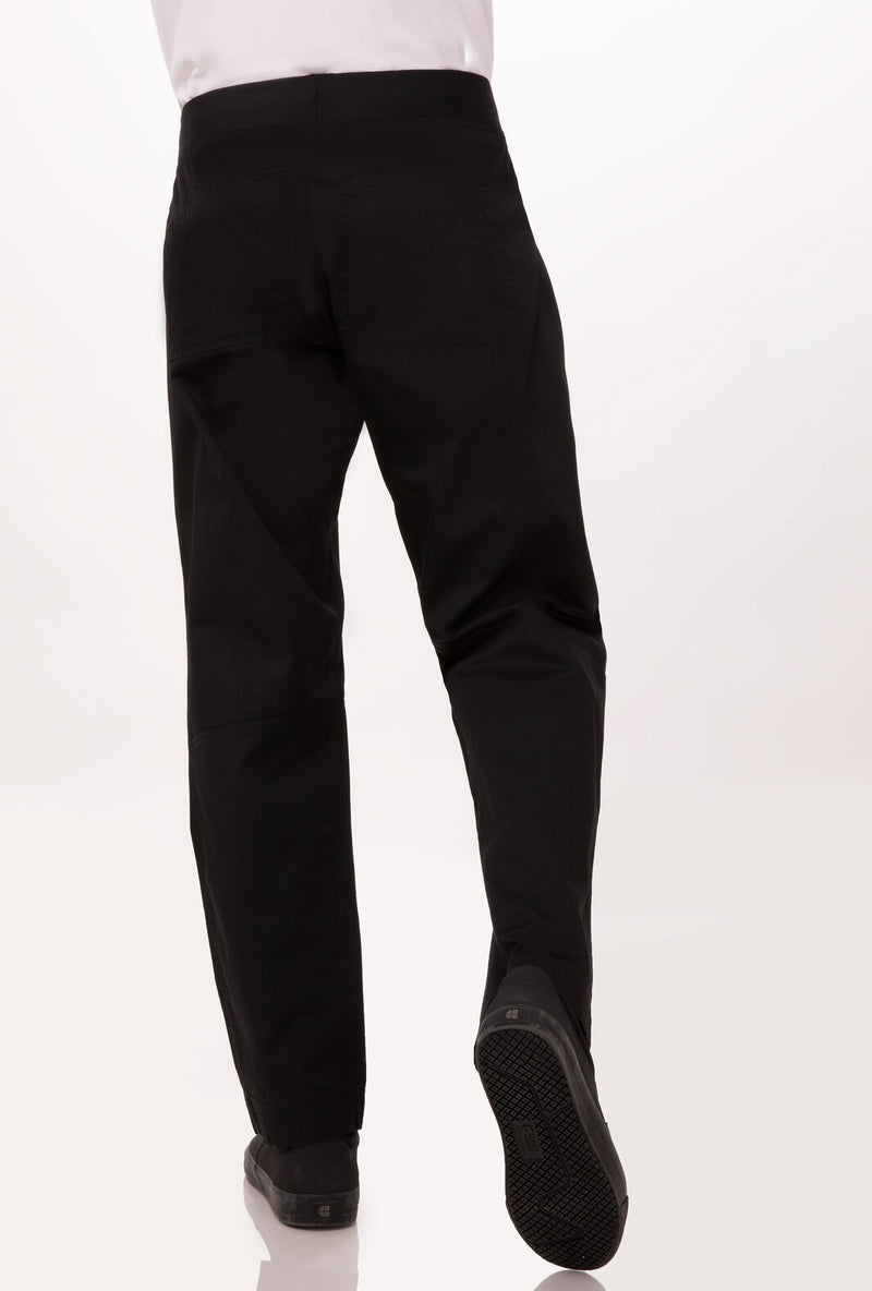 Professional Lightweight Slim Chef Pants Black