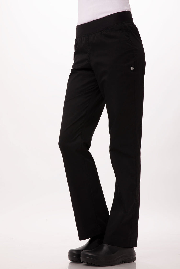 Professional Lightweight Slim Chef Pants Black