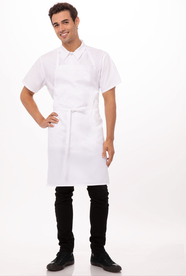 Professionals Classic Bib Apron White No Pocket