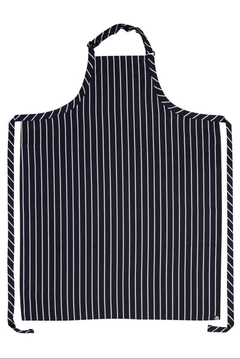 Expert Chefs Large Bib Apron Navy/White Chalk Stripe