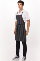 Bib Apron Black/White Stripes