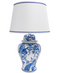 French Blue & Navy Hand Painted Style Table Lamp