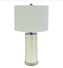 Mother of Pearl Table Lamp White & Cream Seashell