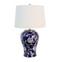 Leaf and Bloom Hand Painted Blue & White Style Table Lamp