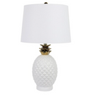 Luxury Pineapple Design White & Gold Table Lamp