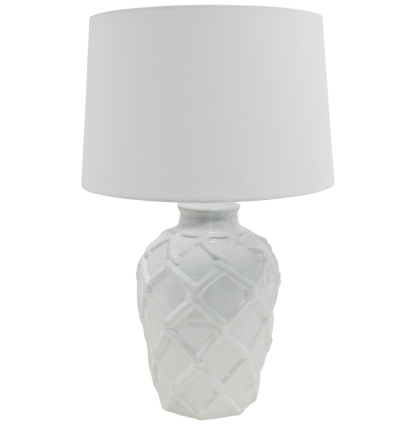 French Provisional White Table Lamp