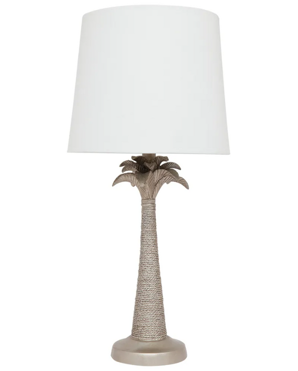 The Palm Cove Silver & White Table Lamp