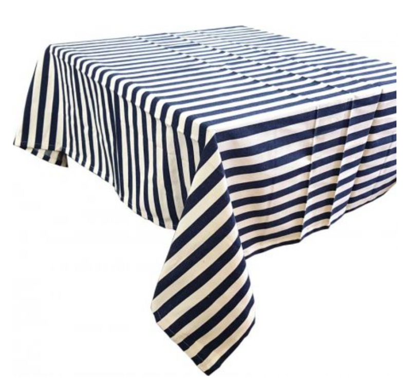 Mykonos Island Navy White Tablecloth