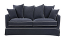 Hamptons 2 Seater Sofa Navy with White Pipping