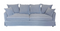 Hamptons 3 Seater Sofa/Queen Sofa Bed Grey with White Pipping