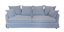 Hamptons 3 Seater Sofa Grey with White Pipping