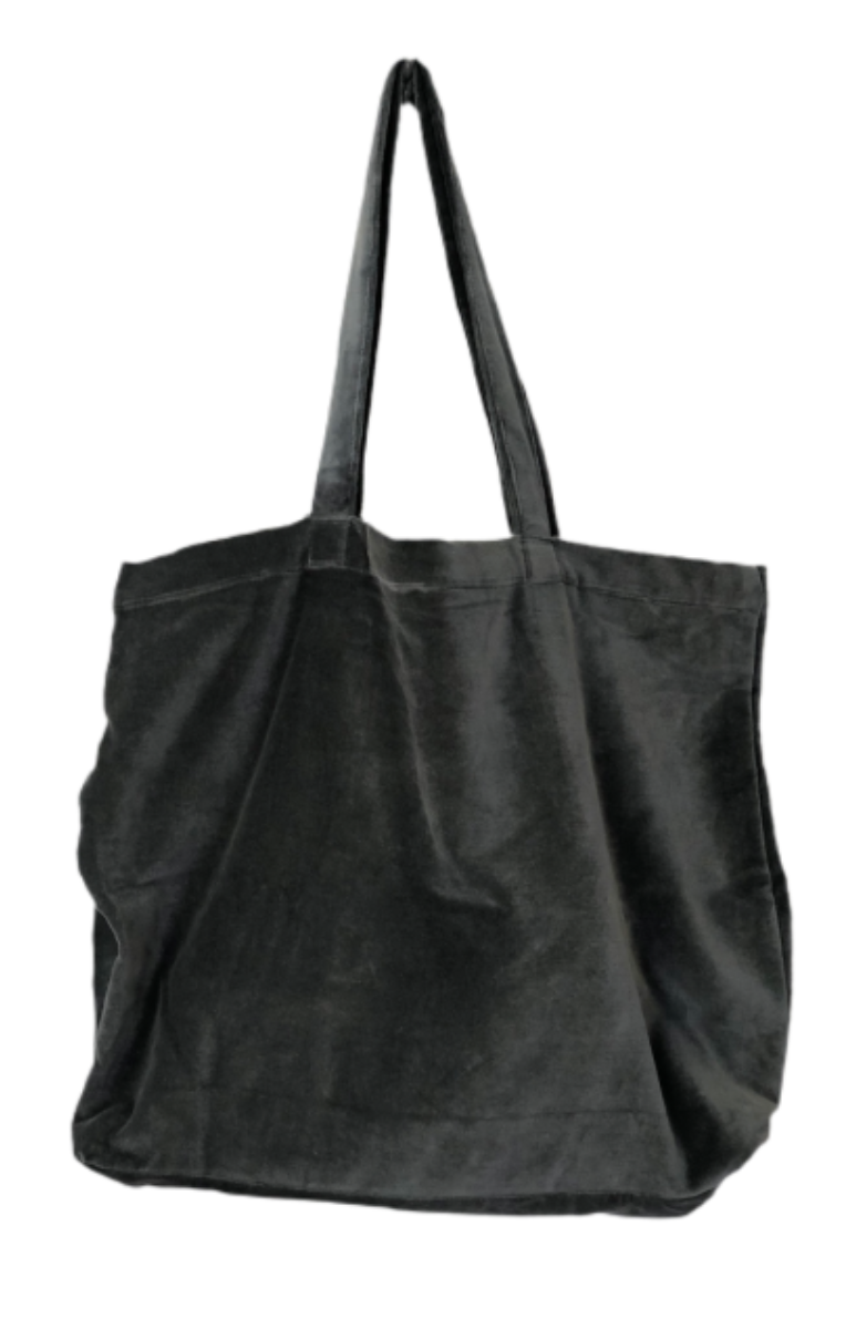 Velvet Tote Bag Grey