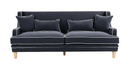 Mykonos 3 Seater Sofa Navy with White Pipping