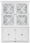 Hamptons White Tall Glass Door Cabinet