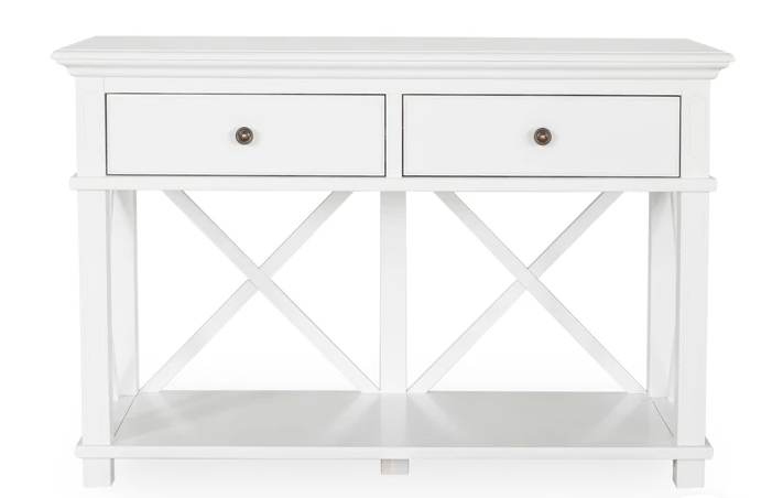 Hamptons White 2 Drawer Console