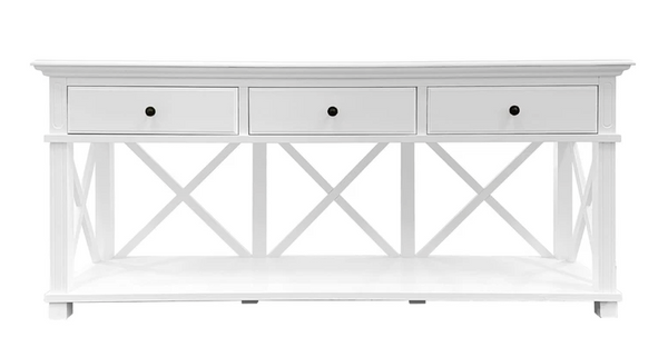 Hamptons White 3 Drawer Console