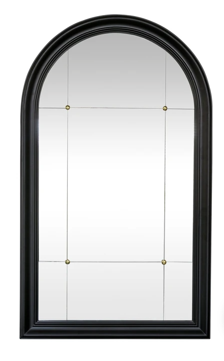 Hamptons Black Arch Elegant Mirror