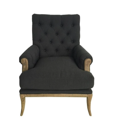 New York Arm Chair Linen Oak Dark Charcoal