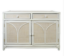 Resort Bamboo and Rattan White Washed Cabinet
