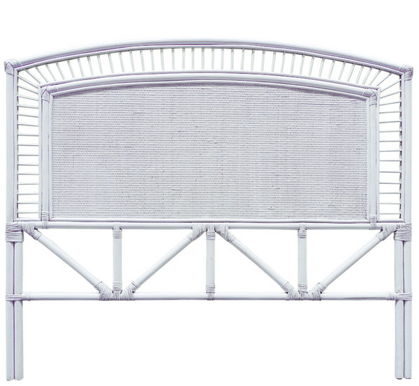 Resort Bamboo and Rattan White Washed Bedhead