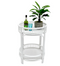 Resort Bamboo and Rattan White Washed Side Table or Bar Cart