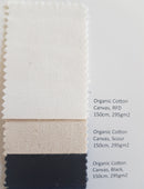 Organic Cotton Canvas 150cm Available in White, Natural and Black