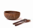 Coconut Bowl, Fork and Spoon Full Set