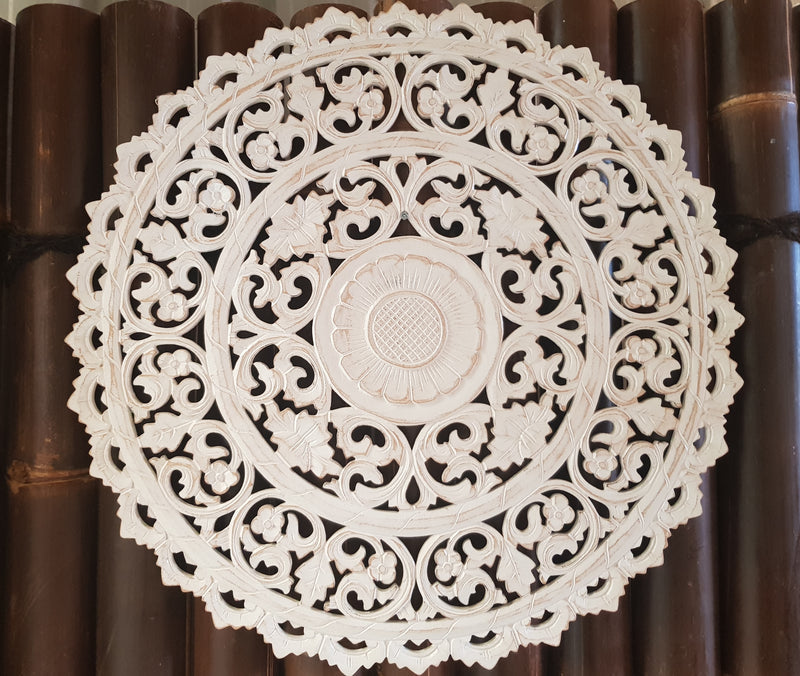 Balinese Mandala White Washed 60cm