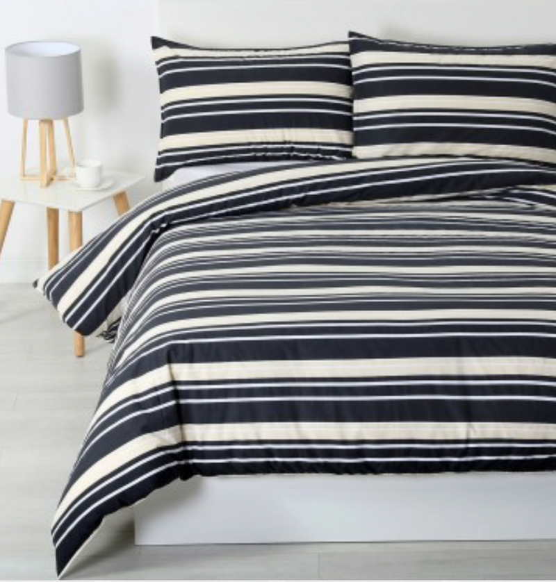 Brighton Quilt Cover Sets & Pillowcases - Charcoal