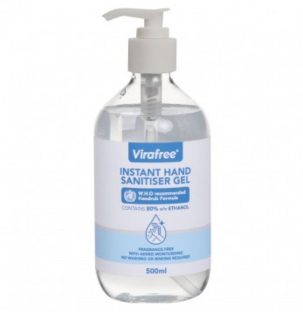 Hand Sanitiser Gel 500ml Virafree 15pcs/ctn