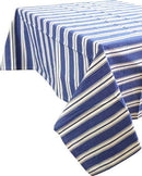 Islands of the Bahamas Tablecloth Blue White Stripe